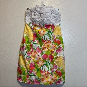 Lilly Pulitzer Franco Fields Forever Floral Tie Keyhole Strapless Dress Size 8